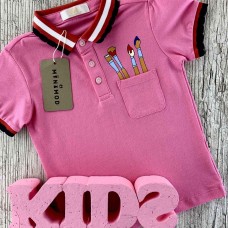 Рубашка-поло с коротким рукавом розовый оттенок